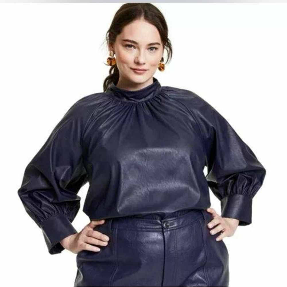 Rachel Comey x‎ Target Faux Leather Navy Top
